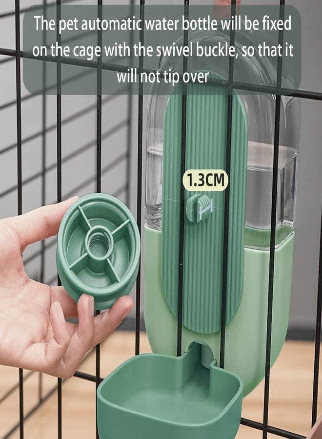 TGOPIT موزع مياه معلق أوتوماتيكي متعدد الوظائف للحيوانات الأليفة من TGOPIT، مناسب للقطط والكلاب، مع قفص معلق، نافورة مياه للحيوانات الأليفة، موزع زجاجات مياه للكلاب (أخضر، متوسط) - Image 5